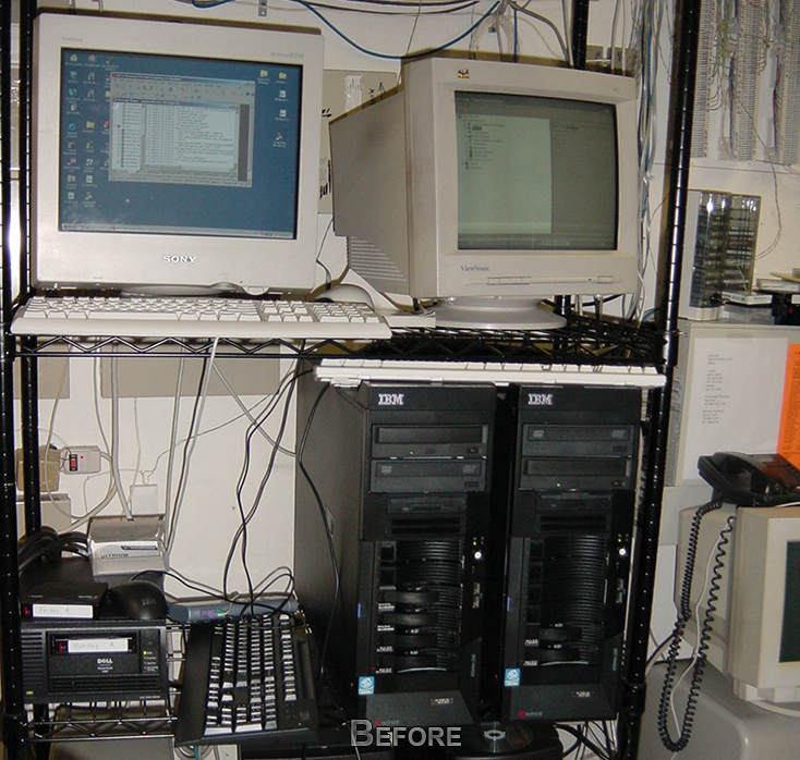 Before photo of the server station